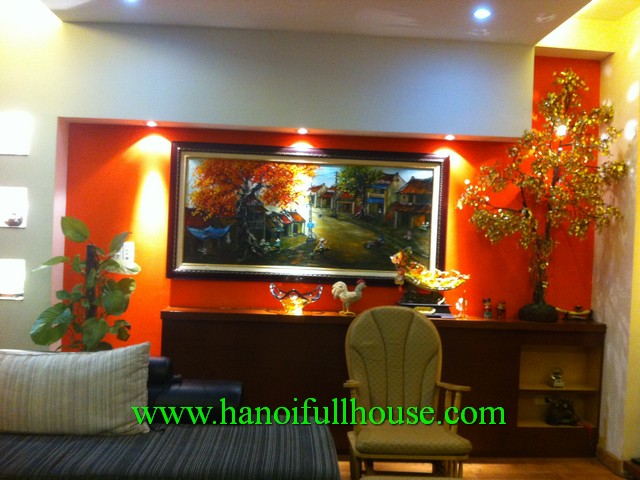 Modern apartment in Thuy Khue street, 140 sq.m, 3 bedroom, wooden floor, furnished